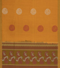 Mustard Handloom Village Cotton Saree With Annam Buttas-VC1624