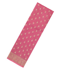 Peach Woven Tussar Silk Saree With Floral Buttas-TU3402