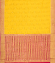 Yellow Woven Mysore Silk Saree With Buttas & Contrast Border-MS3465