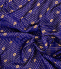 Dark Blue Handloom Gadwal Silk Saree With Zari Checks & Buttas -GA0446