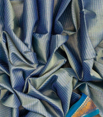 Grey Handloom Silk Cotton Saree With Checks-SC3327