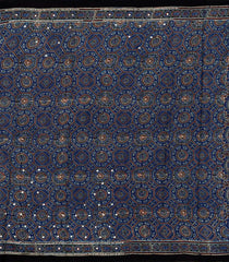Indigo Printed Modal Silk Saree With Sequin Motifs-PS0751