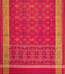 Pink Handloom Rajkot Patola Silk Saree With Ikat Motifs-IK0441