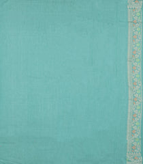 Aquamarine Handloom Banarasi Silk Saree With Meena Floral Motifs-BE1919