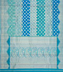 Cyan & Blue Handloom Kanchipuram Bridal Silk Saree With Annam Zari Motifs-KA16291