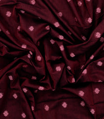 Maroon Woven Bengal Cotton Saree With Floral Motifs-BG1722