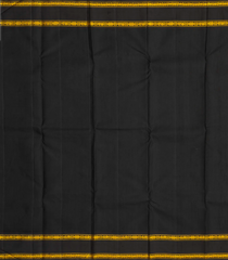 Yellow Handloom Korvai Kanchipuram Silk Saree With Black Border-KA12536
