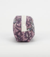Lilac Cotton Bagru Printed Coin Pouch With Zipper-ACS1061