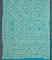 Sky Blue Woven Pashmina Printed Silk Saree With Floral Motifs-PS0555
