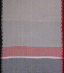 Grey Handloom Bengal Cotton Saree With Contrast Border-BG1855