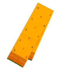 Yellow Handloom Kanchipuram Silk Saree With Thread Work Buttas-KA15420