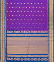 Teal Handloom Gadwal Silk Saree With Buttas & Contrast Border-GA0424