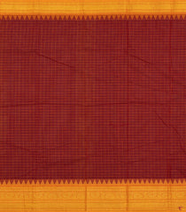 Crimson Woven Chettinad Cotton Saree With Checks-CN1900