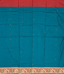 Cyan Handloom Banarasi Silk Saree With Meena Buttas-BE1498