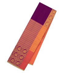 Multi Colour Handloom Kanchipuram Silk Saree With Checks & Annam Motifs-KA14873