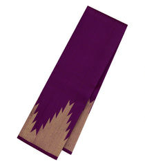 Purple Handloom Kanchipuram Silk Saree With Temple Border-KA15052-Purple