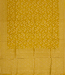 Mustard Woven Synthetic Tussar Silk Saree With Floral Vine Motifs-BL4422