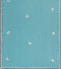 Turquoise Synthetic Fendy Saree With Stone Border-BL5443