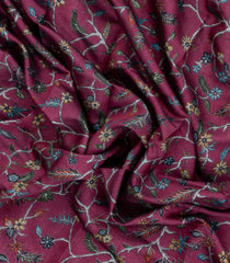 Chesnutt Pink Printed Chanderi Cotton Saree With Zari Border-BL5480