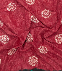 Red Printed Jaipur Cotton Saree With Contrast Border-JC1714