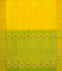 Lemon Yellow Handloom Silk Cotton Saree With Buttas & Contrast Border-SC4720