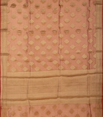 Peach Woven Tissue Saree With Floral Motifs