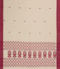 Cream Handloom Bengal Cotton Saree With Floral Buttas-BG1779