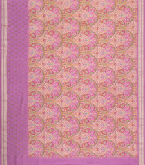 Pink Printed Chanderi Cotton Saree With Floral Motifs-CC1750