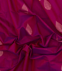 Pink Handloom Silk Cotton Saree With Buttas & Contrast Border-SC4535
