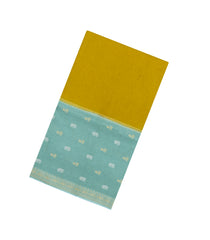 Lime Green Woven Blended Viscose With Contrast Border-BL5562