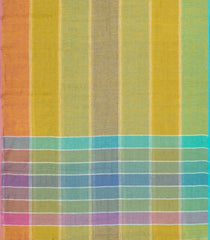 Multi Colour Handloom Linen Saree With Stripes-LI0738