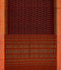 Maroon Orissa Cotton Saree With Tie & Dye Floral Motifs