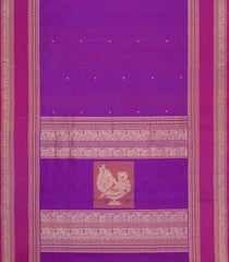Purple Handloom Silk Cotton Saree With Buttas-SC4417