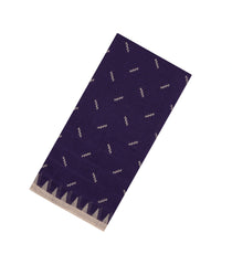 Violet Handloom Bengal Cotton Saree With Chevron Buttas-BG1584