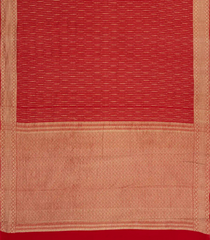 Red Woven Mysore Silk Saree With Zari Stripes-MS3311