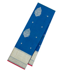 Blue Handloom Kanchipuram Silk Saree With Annam Motifs-KA15079
