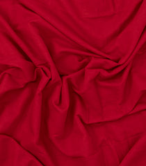 Red Handloom Bengal Cotton Saree With Contrast Border-BG1678