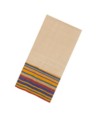Lime Green Handloom Bengal Cotton Saree With Stripes & Buttas-BG1550