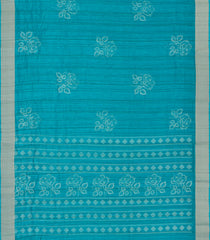 Cyan Woven Synthetics Dola Silk Saree With Zari Border-BL5256