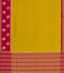 Lime Green Woven Blended Viscose Saree With Contrast Border-BL5548