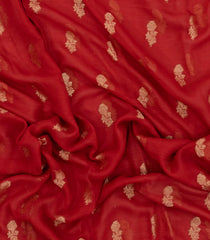 Red Woven Mysore Silk Saree With Floral Buttas-MS3344