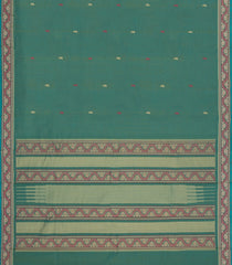 Aquamarine Handloom Kanchi Cotton Saree With Buttas-KC1781