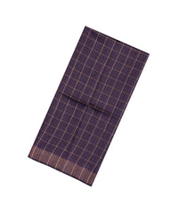 Violet Handloom Dupion Silk Saree With Checks & Printed Pallu-DS0597