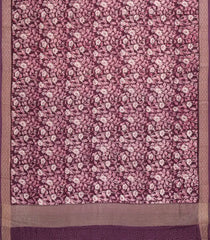 Lilac Printed Chanderi Cotton Saree With Zari Border-CC1453