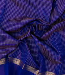Purple Handloom Kanchipuram Silk Saree With Zari Checks-KA15123