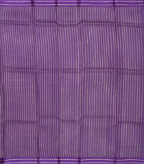 Dark Purple Handloom Banarasi Organza Silk Saree With Floral Motifs-BE1392