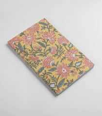 Yellow 9 X 6 Inch Bagru Dabu Block Printed 96 Page Handmade Notebook-ACS1010