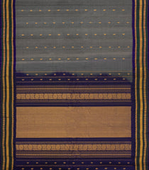Dark Grey Handloom Gadwal Silk Cotton Saree With Buttas -GA0280