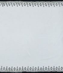 White Printed Jaipur Cotton Saree With Floral Motifs-JC1590