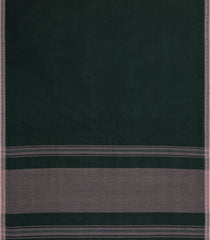 Bottle Green Woven Bengal Cotton Saree With Contrast Border-BG1883